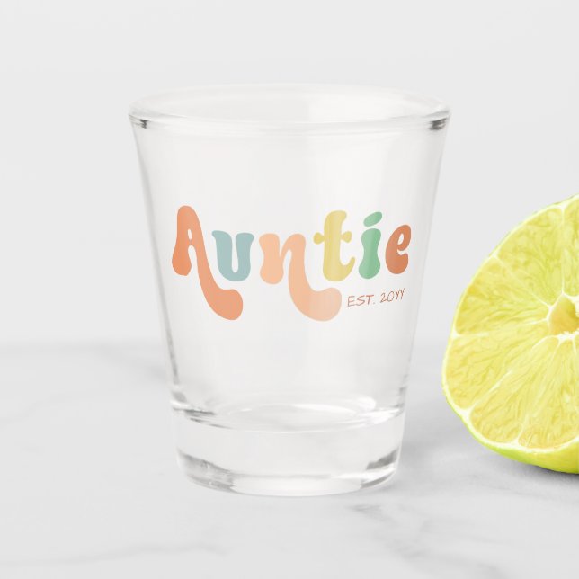 Vaso De Chupito Establecimiento de la tía Personalizado Groovy | R (Anverso)