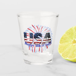 Vaso De Chupito Estados Unidos: fuegos artificiales purpurinas de