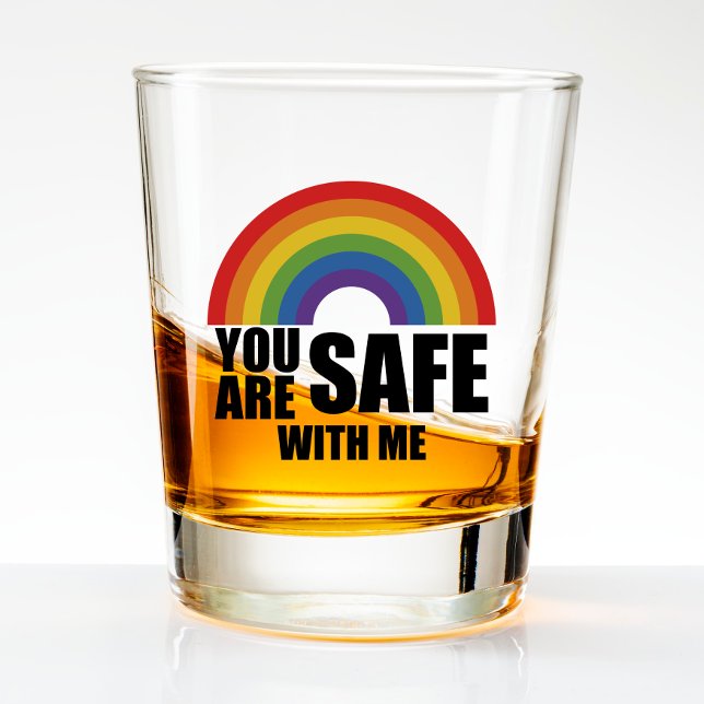 Vaso De Chupito Estás A Salvo Conmigo El Orgullo Arcoiris LGBTQ (Subido por el creador)