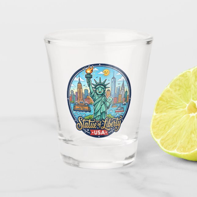 Vaso De Chupito Estatua de la Libertad EE. UU. (Anverso)