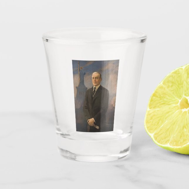 Vaso De Chupito Estatua de la Libertad y Presidente Woodrow Wilson (Anverso)