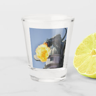 Vaso De Chupito Estatua del Dragón Respirador de Fuego