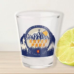 Vaso De Chupito Estes Park Colorado Flag Mountains Senderismo Souv