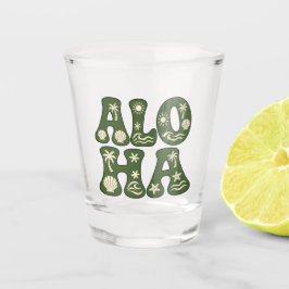 Vaso De Chupito Estética de playa tropical retro Aloha personaliza