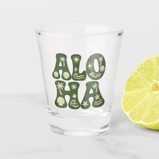 Vaso De Chupito Estética de playa tropical retro Aloha personaliza