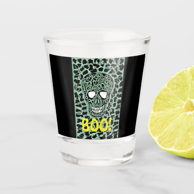 Vaso De Chupito Estilo Halloween de vidrio caliente. (Anverso)