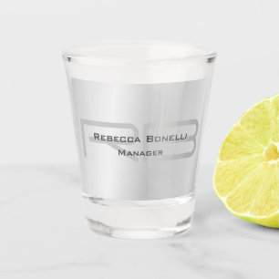 Vaso De Chupito Estilo moderno Gris Monograma Minimalista sencillo