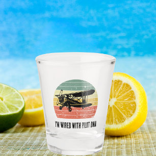 Vaso De Chupito Estoy conectado con el ADN piloto, Vintage, Retro,