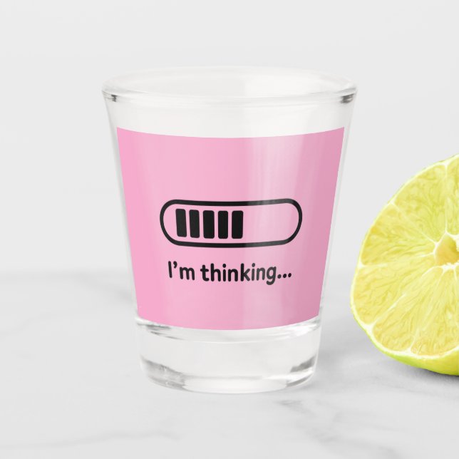 Vaso De Chupito Estoy Pensando... Barra de Progreso Rosa Minimalis (Anverso)