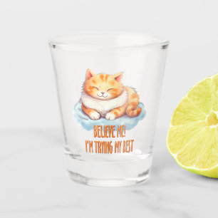 Vaso De Chupito Estoy probando mi mejor gato Naranja.