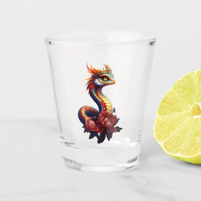 Vaso De Chupito Estrella real serpiente del universo. (Anverso)