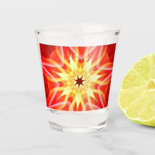 Vaso De Chupito Estrella roja furiosa estrella amarilla abstracta