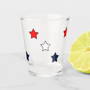 Vaso De Chupito Estrellas blancas y azules rojas patrióticas