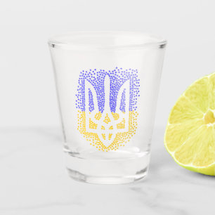 Vaso De Chupito Estrellas de tridente de heraldry de Ucrania