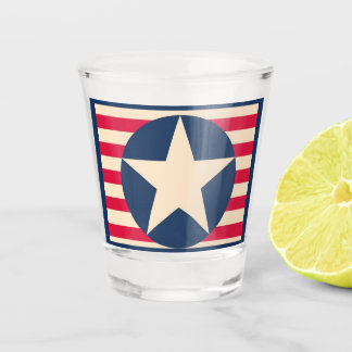 Vaso De Chupito Estrellas y Franjas Patrióticas Vintage