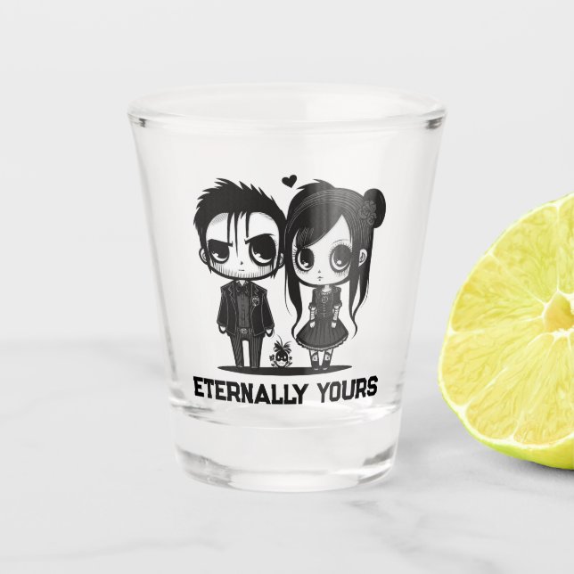 Vaso De Chupito Eternamente suyo gótico (Anverso)