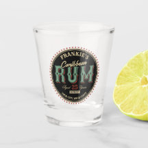Etiqueta de botella de licor de ron caribeño perso