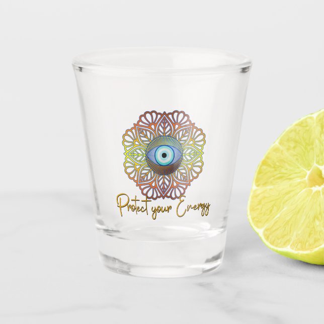 Vaso De Chupito Evil Eye Mystical Celestial Third Eye Energy  (Anverso)