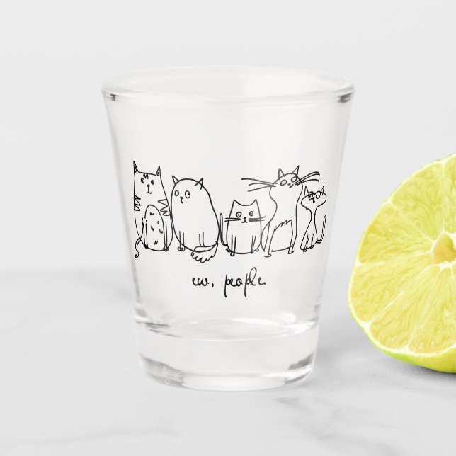 Vaso De Chupito Ew, People Funny Meowy Cat Aovers (Anverso)