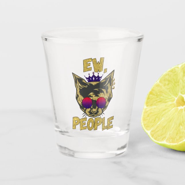 Vaso De Chupito Ew People | Gracioso gato de Badass (Anverso)