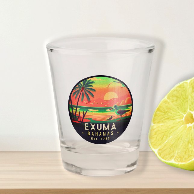 Vaso De Chupito Exuma Bahamas Retro Sunset Seagull Souvenir de los (Subido por el creador)