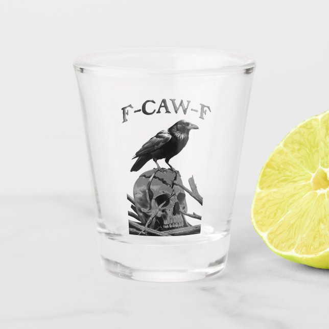 Vaso De Chupito F-Caw-F Funny Black Crow Bird (Anverso)