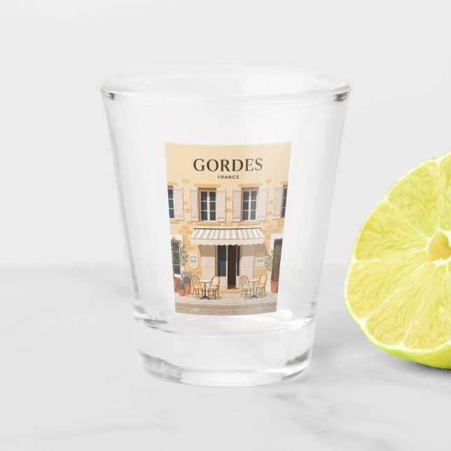 Vaso De Chupito fachada del café Gordes Francia (Anverso)