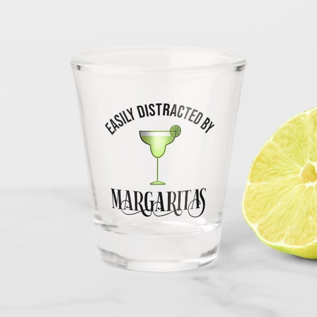 Vaso De Chupito Fácilmente Distraído Por Margaritas (Anverso)