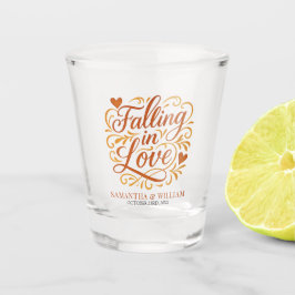 Vaso De Chupito Falling in Love Modern Autumn Wedding