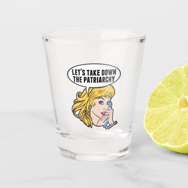 Vaso De Chupito Famosa Pop Art Anti Patriarcado Retro Mujeres (Anverso)