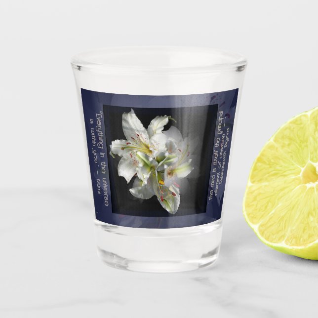 Vaso De Chupito Fantasia de Lirios Blancos (Anverso)