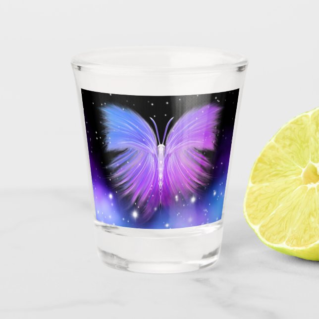 Vaso De Chupito Fantasía espacial Mariposa Cósmica (Anverso)