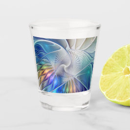 Vaso De Chupito Fantasía floral, colorido abstracto flor fractal