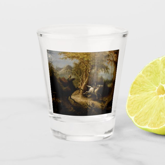 Vaso De Chupito Fantasma de Halloween, un jinete sin cabeza (Anverso)