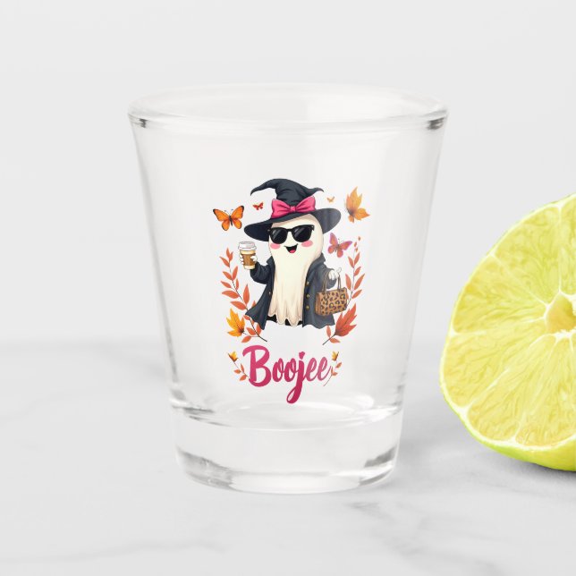 Vaso De Chupito Fantasma elegante de Boojee Sassy en Halloween (Anverso)