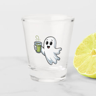 Vaso De Chupito Fantasma Halloween Fantasma Holding Matcha