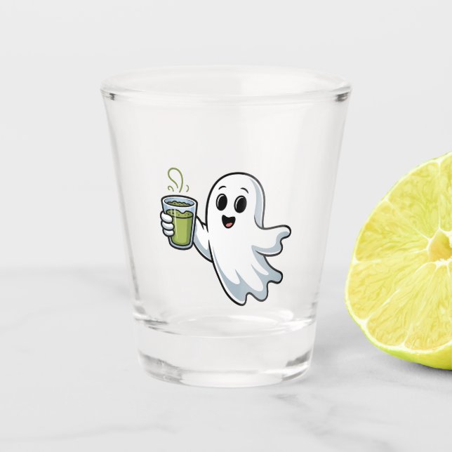 Vaso De Chupito Fantasma Halloween Fantasma Holding Matcha (Anverso)