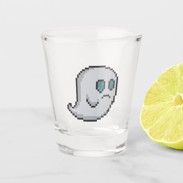 Vaso De Chupito Fantasma Retro de 8 bits (Anverso)