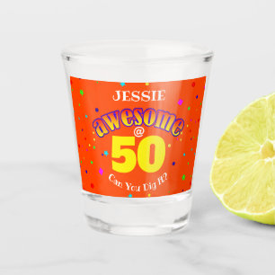 Vaso De Chupito FANTÁSTICO CUMPLEAÑOS 50 Naranjas