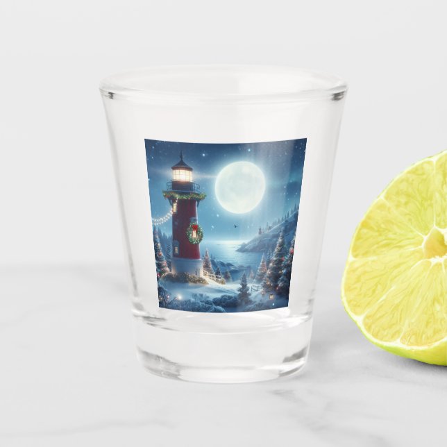 Vaso De Chupito Faro de Navidades náuticos (Anverso)