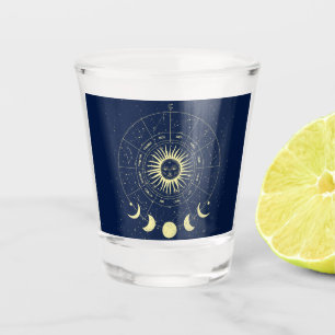 Vaso De Chupito Fases celestes de la luna solar Zodiac