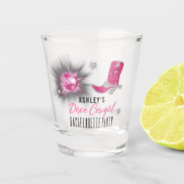 Vaso De Chupito Faux Purpurina Pink Disco Cowgirl Bachelorette