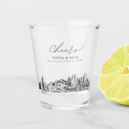 Vaso De Chupito Favor de boda personalizado de Salt Lake City Chee
