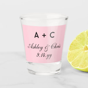 Vaso De Chupito Favor de boda personalizado moderno rosado
