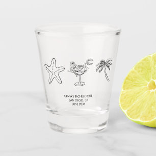 Vaso De Chupito Favor de despedida de soltera en la playa con conc