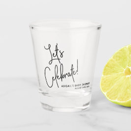 Vaso De Chupito Favor minimalista de Baby Shower en blanco y negro