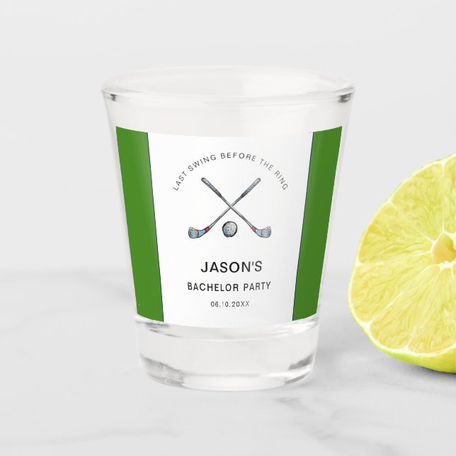 Vaso De Chupito Favoritos del partido Bachelor Temático de Golf (Anverso)