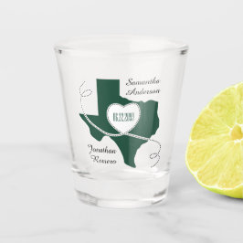 Vaso De Chupito Fecha de Boda de cinta de curado de Texas verde os