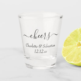 Vaso De Chupito Fecha De boda Y Nombres Tipografía Personalizada