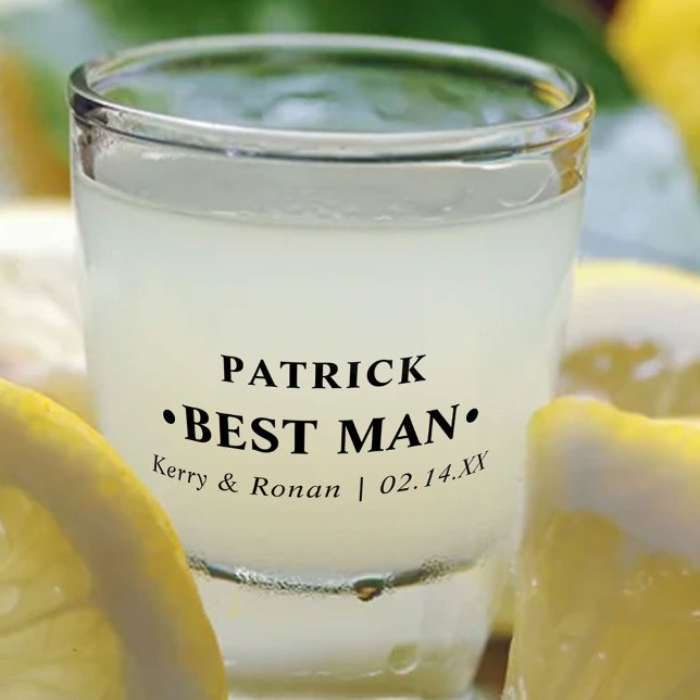 Vaso De Chupito Fecha y nombres de boda mejor hombre personalizado (Subido por el creador)